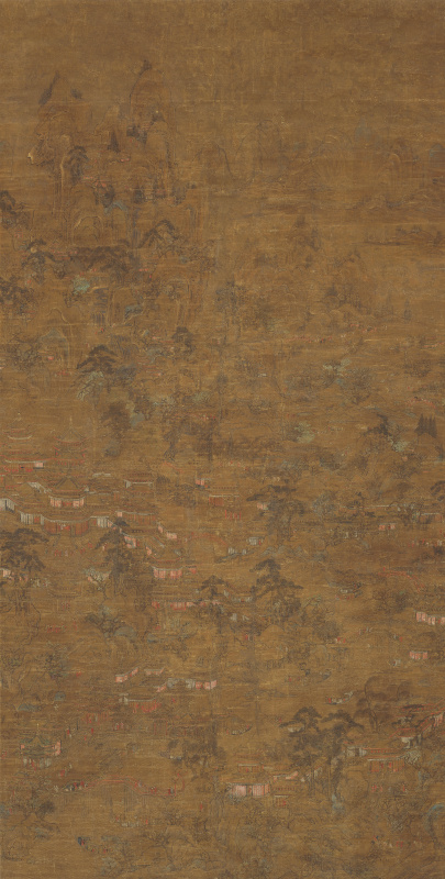 唐 无款 宫苑图(轴)绢本162.5x83.7北京高清大图下载